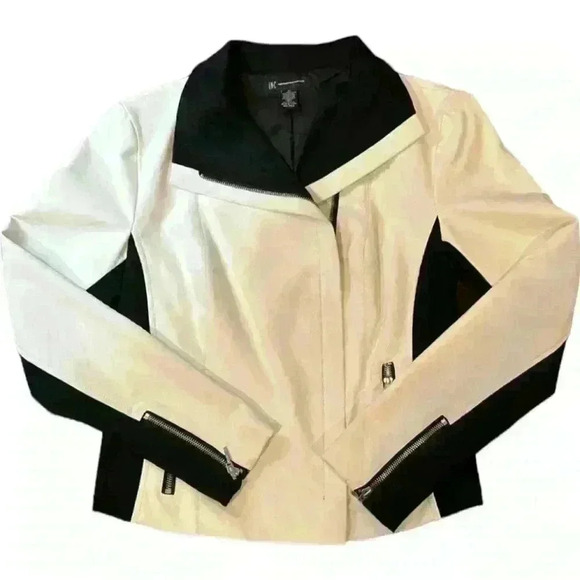 (Sold) INC International Concepts white leather jacket size medium - Picture 12 of 16